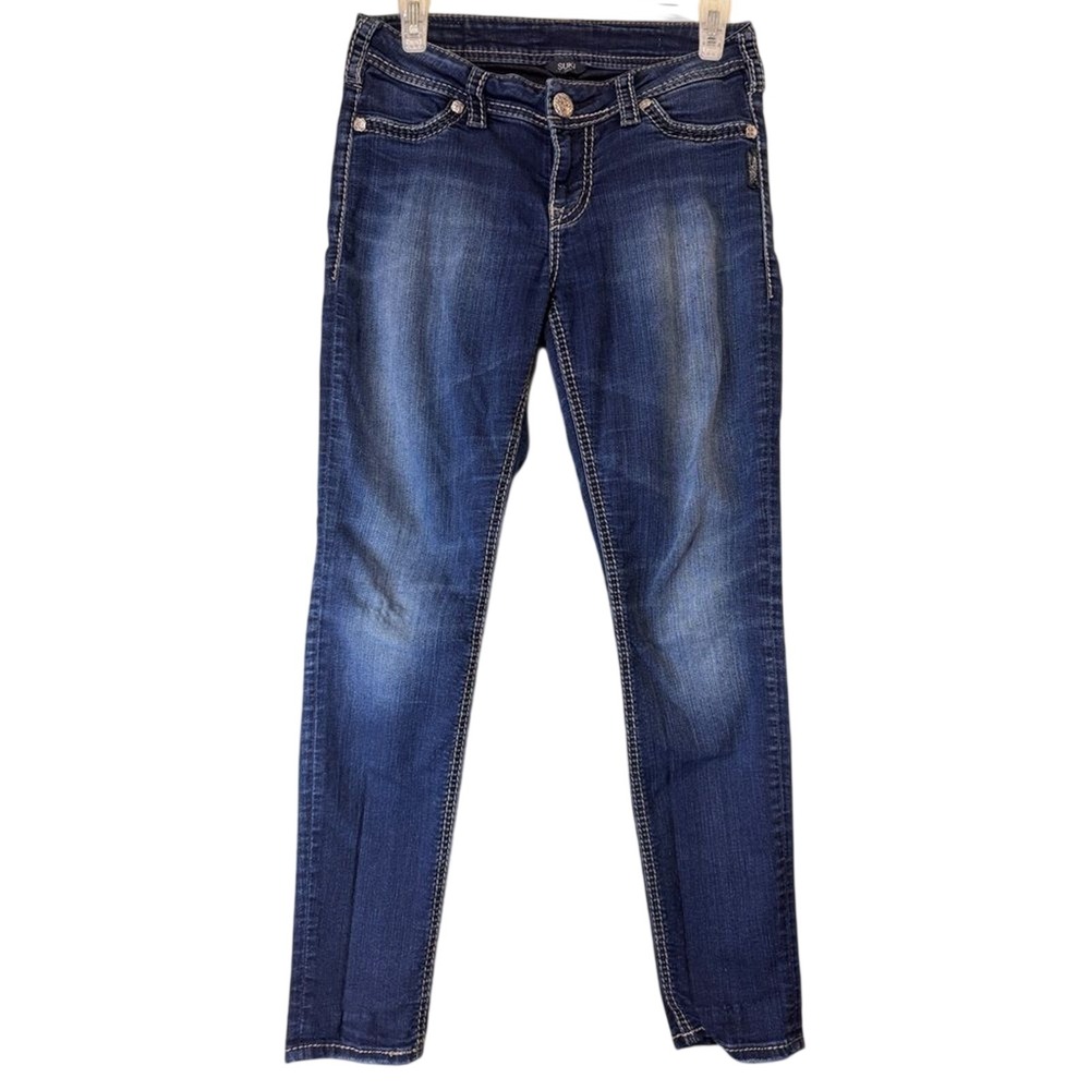 Silver Denim Blue Jeans Suki Mid Super Skinny‎ Size 27/29